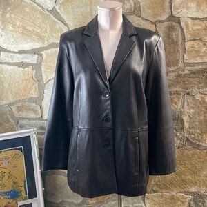 Siena Studio Brown Leather Blazer Jacket – Women’s